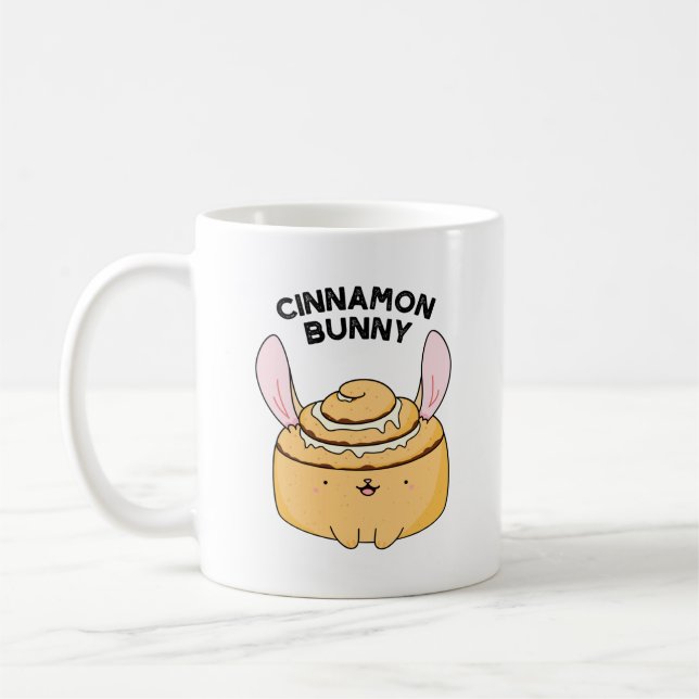 Cinnamon Bunny Funny Cinnamon Bun Pun Coffee Mug (Left)