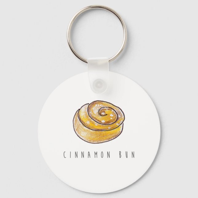 Cinnamon Buns Cinnamon Rolls Coffee Fika Key Ring (Front)