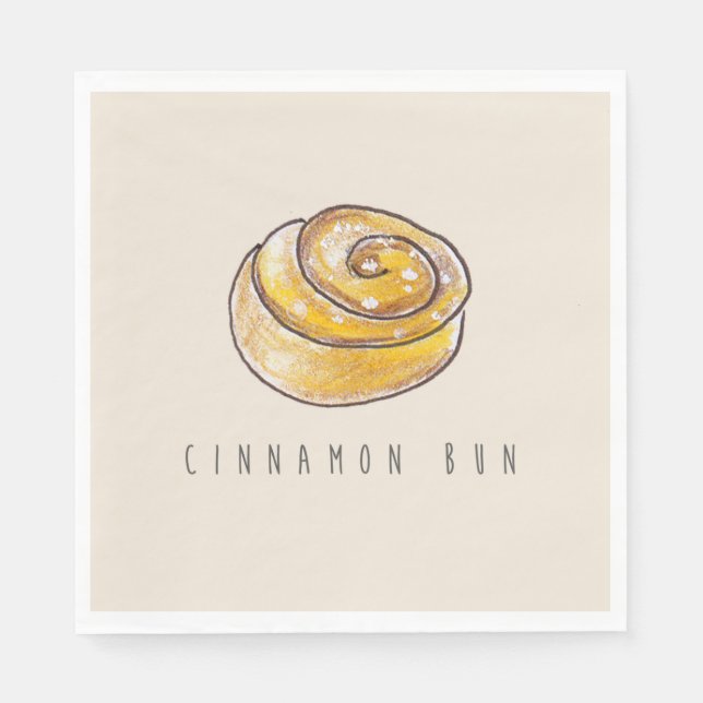 Cinnamon Buns Cinnamon Rolls Coffee Fika Napkin (Front)