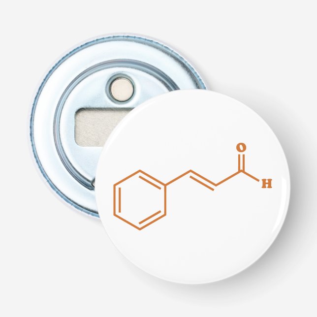 Cinnamon Cinnamaldehyde Molecular Chemical Formula Bottle Opener (Front)