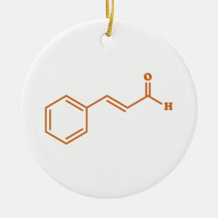 Cinnamon Cinnamaldehyde Molecular Chemical Formula Ceramic Ornament