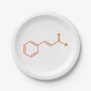 Cinnamon Cinnamaldehyde Molecular Chemical Formula Paper Plate