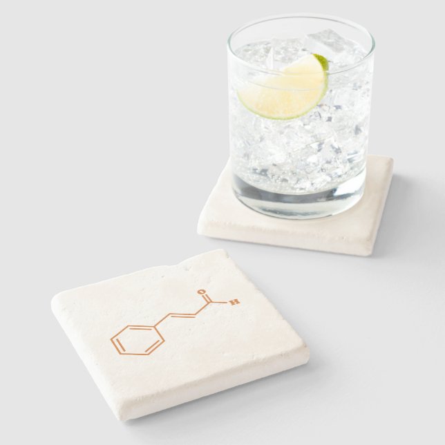 Cinnamon Cinnamaldehyde Molecular Chemical Formula Stone Coaster (Side)