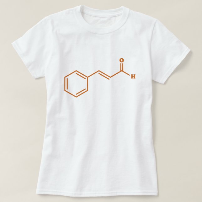 Cinnamon Cinnamaldehyde Molecular Chemical Formula T-Shirt (Design Front)