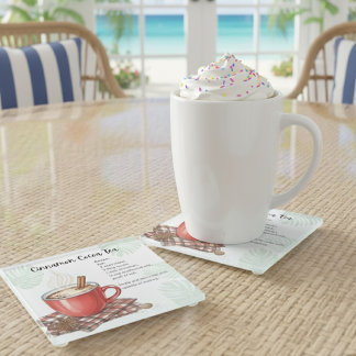 Cinnamon Cocoa Tea Glass Coaster