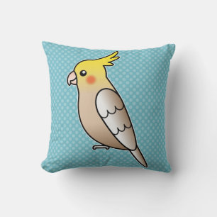 Cinnamon Colour Cockatiel Cartoon Parrot Bird Cushion