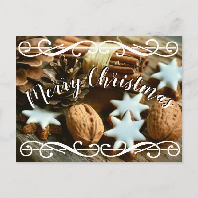 Cinnamon Cookies & Swirls Christmas Post Card (Front)