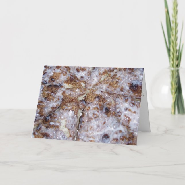 "Cinnamon Dessert Pizza" Birthday Card (Front)