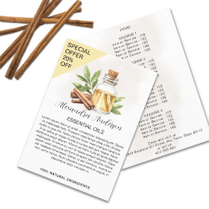 Cinnamon Essential Oils Watercolor Floral Flyer
