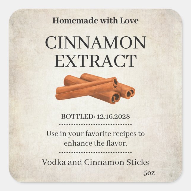 Cinnamon Extract Modern Label Sticker ZVEG_101_01 (Front)
