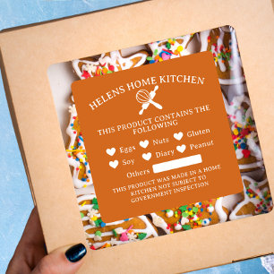 Cinnamon Food  Allergy Alert Bakery Sticker