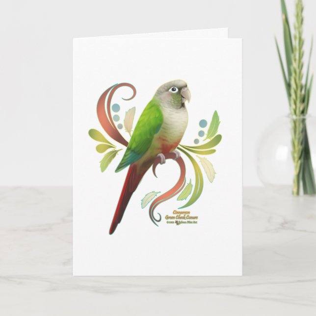 Cinnamon Green Cheek Conure Card (Front)