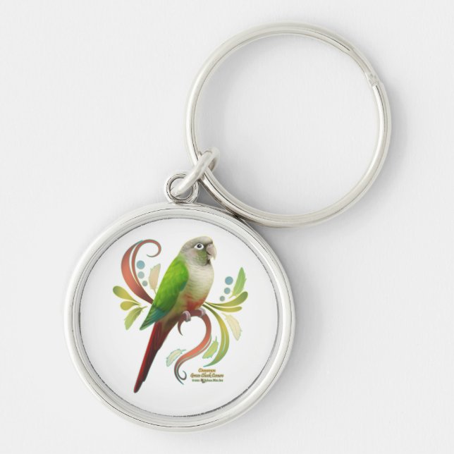 Cinnamon Green Cheek Conure Key Ring (Front)