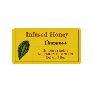 Cinnamon Infused Honey Product Label