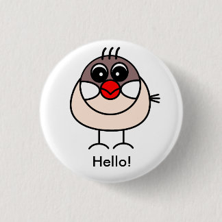 cinnamon Java sparrow 3 Cm Round Badge