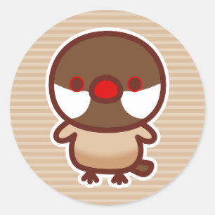 Cinnamon Java Sparrow Classic Round Sticker