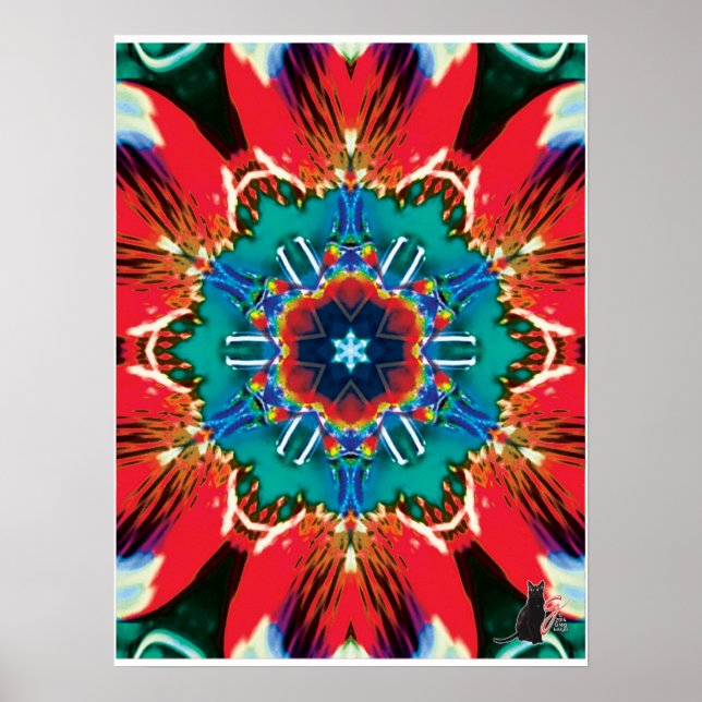 Cinnamon Kinetic Collage Kaleidoscope Poster (Front)