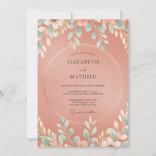 Cinnamon Leafy Wedding Invitation