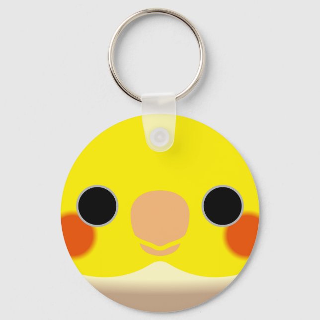 Cinnamon Pied Cockatiel Key Ring (Front)