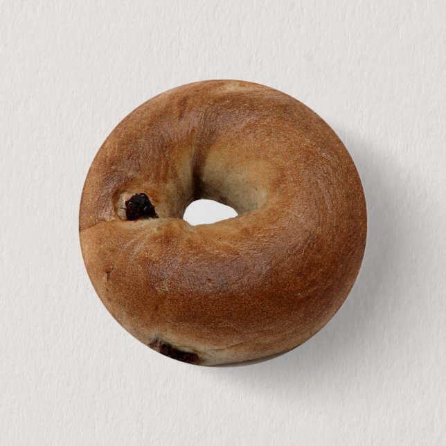 Cinnamon Raisin Bagel Pinback Button (Front)