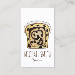 Cinnamon Raisin Bread Bakery Breadmaking Baker Business Card