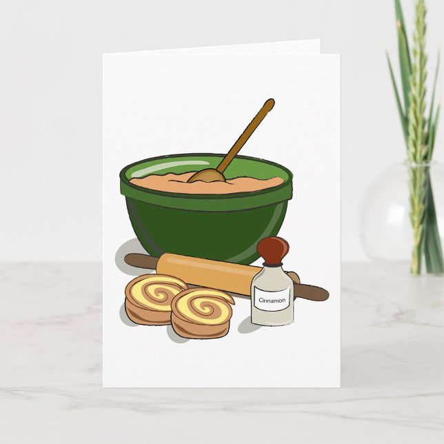 Cinnamon Roll Baking Ingredients Cosy Kitchen  Card (Creator Uploaded)