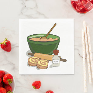 Cinnamon Roll Baking Ingredients Cosy Kitchen  Napkin