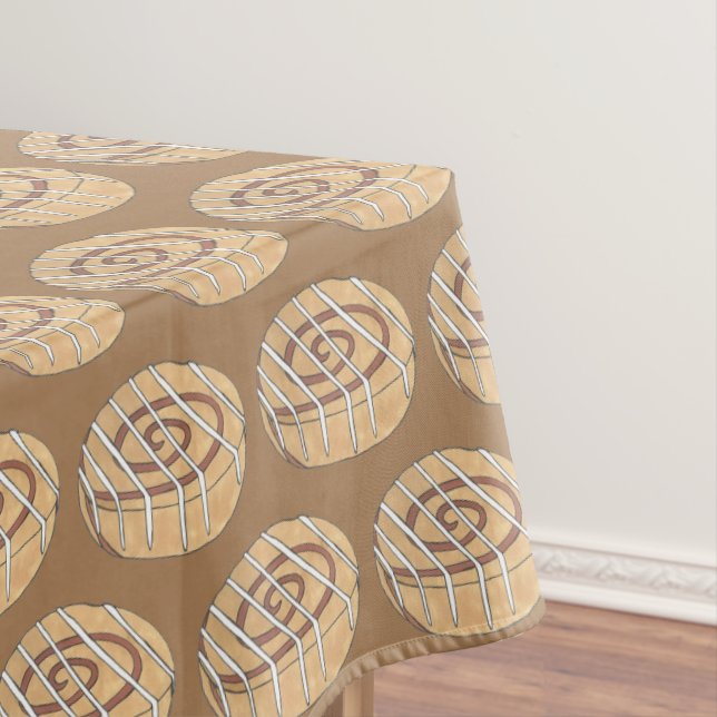 Cinnamon Roll Bun Pastry Bakery Breakfast Food Tablecloth (In Situ)