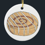 Cinnamon Roll Bun Pastry Chef Bakery Cafe Ceramic Ornament<br><div class="desc">Ornament features an original marker illustration of a delicious cinnamon roll pastry topped with a drizzle of cream cheese frosting.

This foodie design is also available on other products. Don't see what you're looking for? Need help with customisation? Contact Rebecca to have something designed just for you.</div>