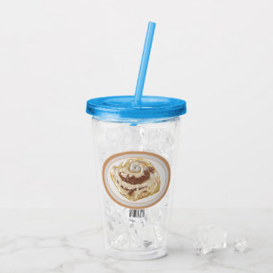 Cinnamon roll cartoon illustration  acrylic tumbler
