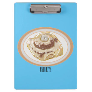 Cinnamon roll cartoon illustration clipboard