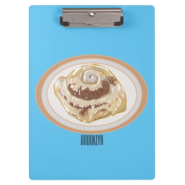 Cinnamon roll cartoon illustration  clipboard (Front)