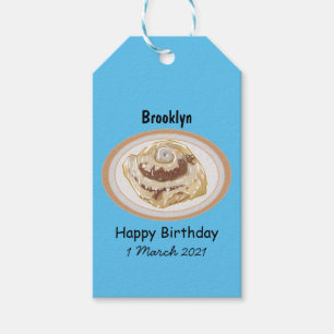 Cinnamon roll cartoon illustration gift tags