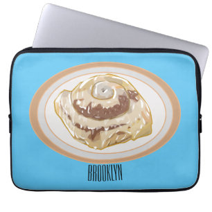Cinnamon roll cartoon illustration laptop sleeve