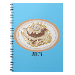 Cinnamon roll cartoon illustration  notebook