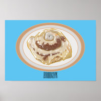 Cinnamon roll cartoon illustration