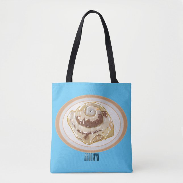 Cinnamon roll cartoon illustration tote bag (Front)