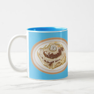 Cinnamon roll cartoon illustration  Two-Tone coffee mug