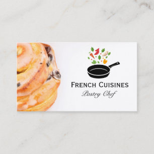 Cinnamon Roll Frying Pan Food Catering Business Card