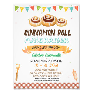 Cinnamon Roll Fundraiser school template Photo Print