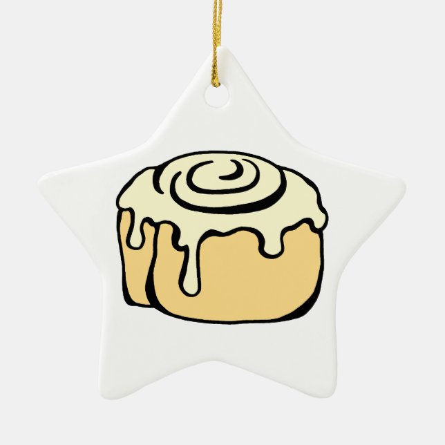 Cinnamon Roll Honey Bun Cartoon Design Funny Ceramic Tree Decoration (Front)