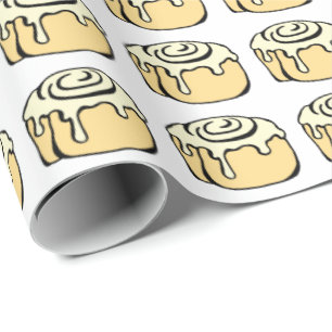 Cinnamon Roll Honey Bun Cute Funny Cartoon Wrapping Paper