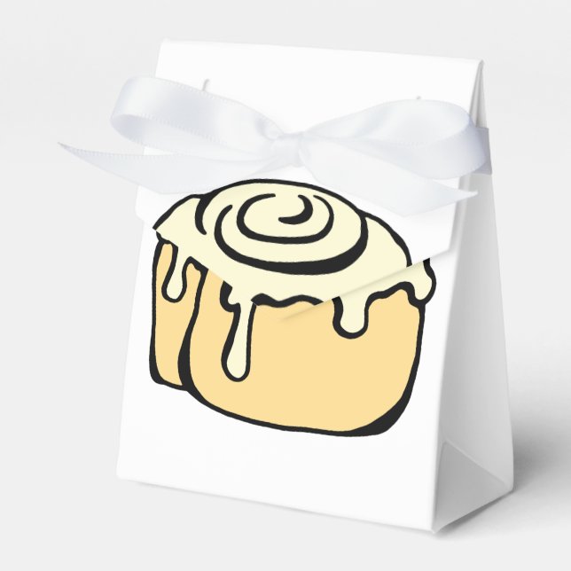 Cinnamon Roll Honey Bun White Cartoon Design Cute Favour Box (Front Side)