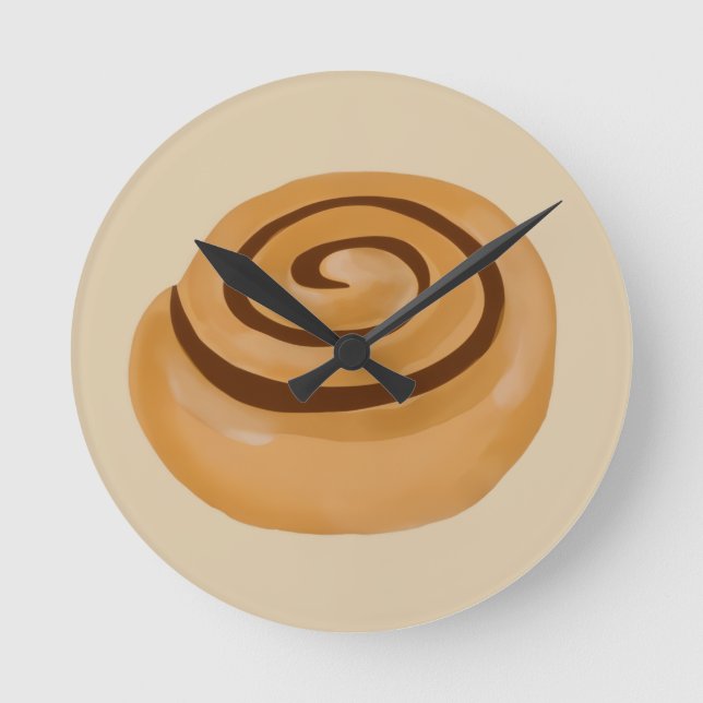 Cinnamon Roll  Round Clock (Front)