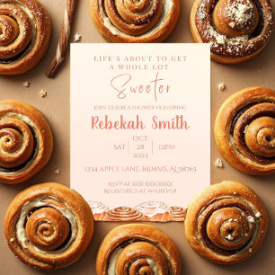 Cinnamon Roll Shower Invitation with Watercolor