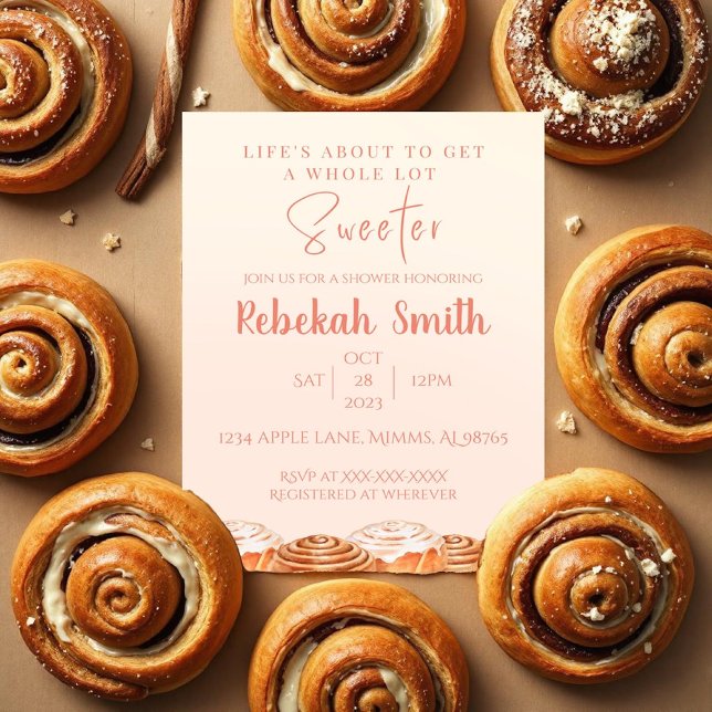 Cinnamon Roll Shower Invitation with Watercolor (Creator Uploaded)