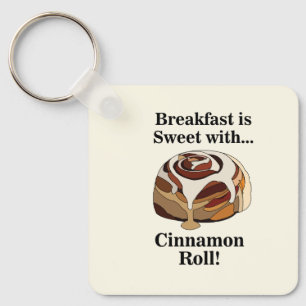Cinnamon Roll Sweet Bun Breakfast Key Ring