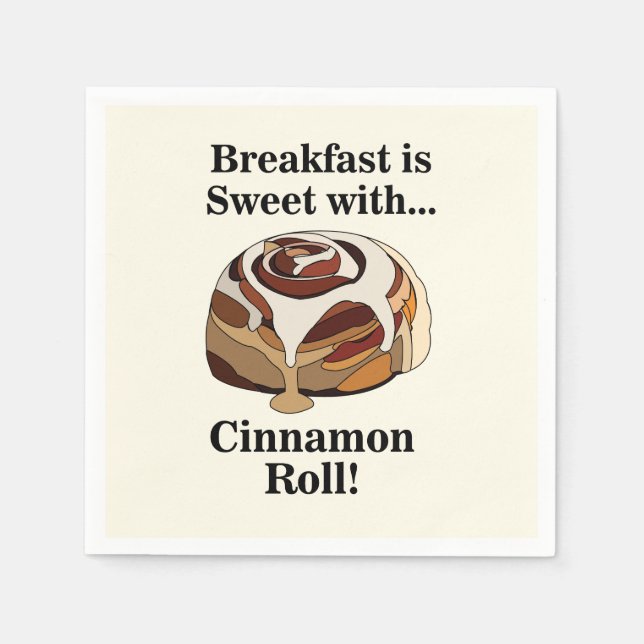 Cinnamon Roll Sweet Bun Party Napkin (Front)