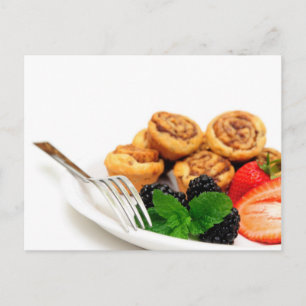 Cinnamon Rolls and Berries Postcard