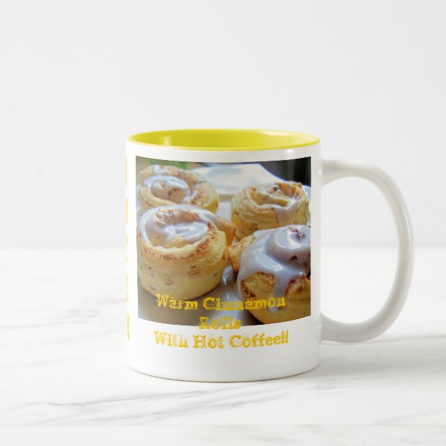 Cinnamon rolls and Coffee Two-Tone Coffee Mug (Right)
